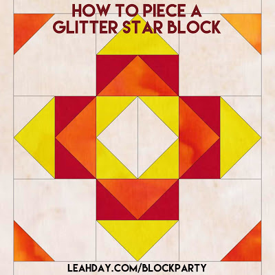 Learn how to piece a Glitter Star block in a free video tutorial with Leah Day